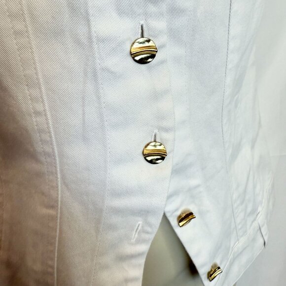 Matthew Bruch White Collared Button Down Vest NWT - Size 2 - Picture 8 of 8